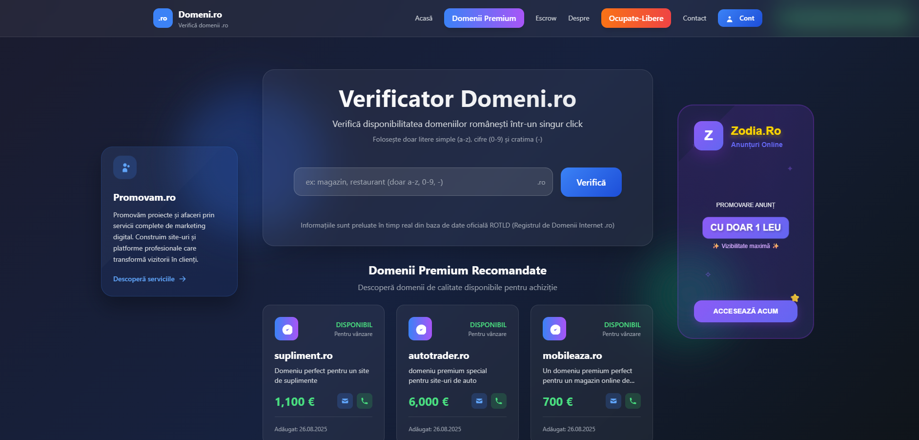 Domeni.ro - Anunțuri Domenii RO